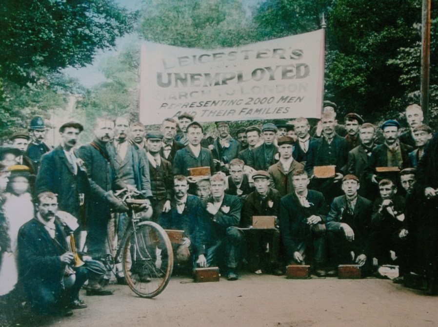 Leicester's Unemployed Marchers, June 1905. With thanks to www.thiswasleicester.co.uk.