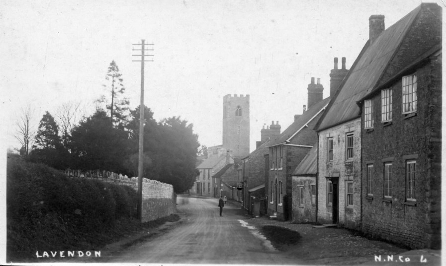 Northampton Road, Lavendon, before road widening.