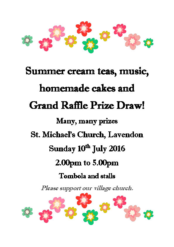 Summer Cream Teas at St Michael's Church, Lavendon.