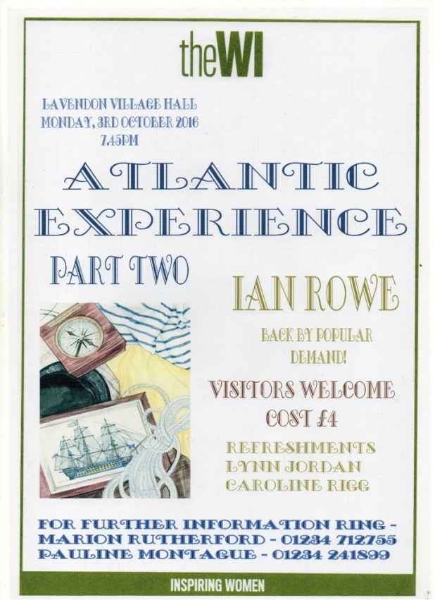 Lavendon WI Meeting, 3rd October 2016