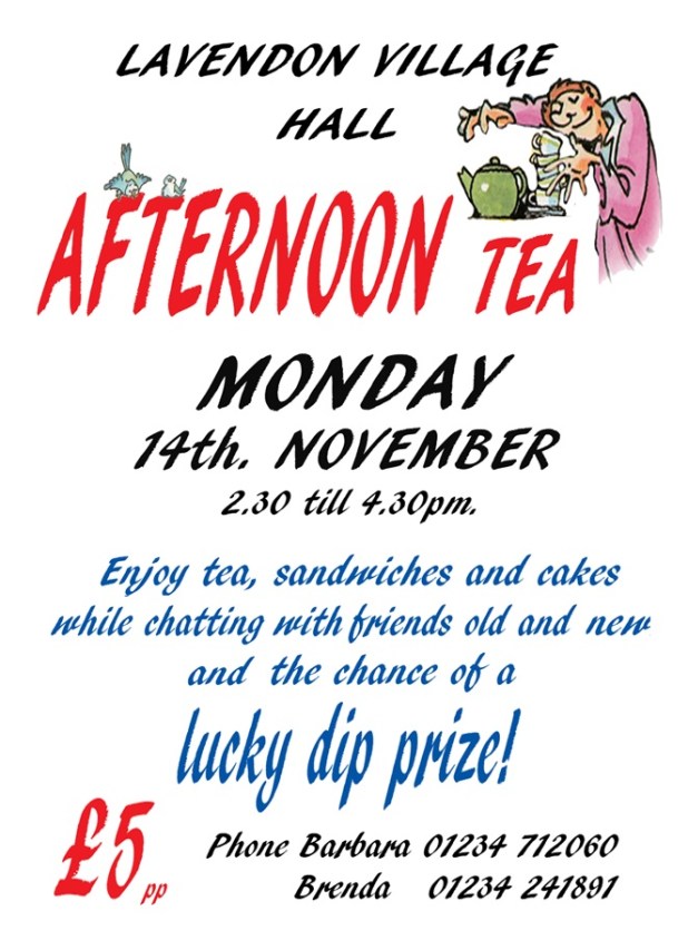 Afternoon Tea Lavendon Village Hall