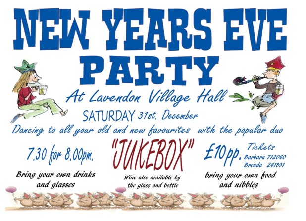 31st Dec 2016 New Years Eve Party at Lavendon Village Hall
