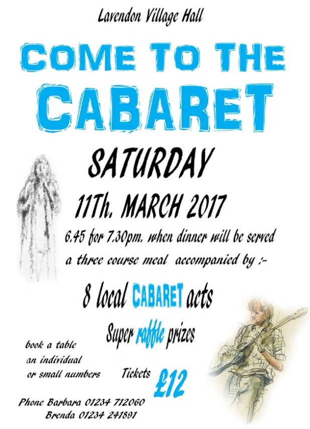 11th March 2017 Come to the Cabaret